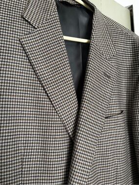 Brooks Brothers 346 100% Wool Brown and Black Houndstooth Sport Coat